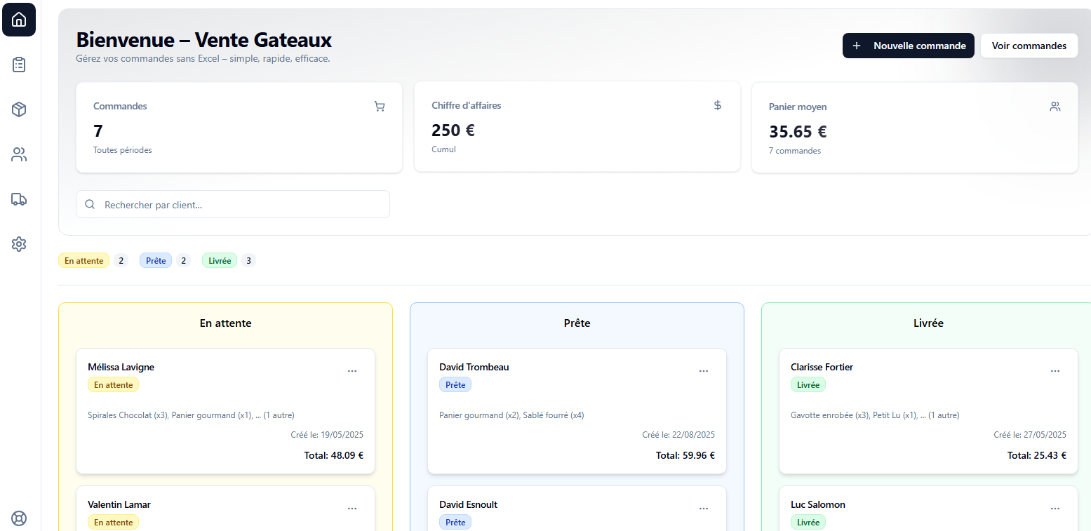 Remplacer un Excel de commandes par une vraie application